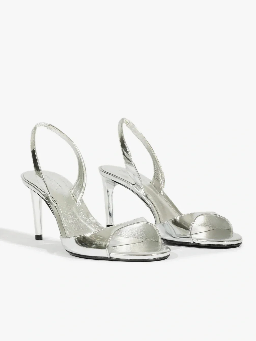 NEW NWT Schutz Scarlett Silver Slingback Mid-Heel Sandal Size 10B